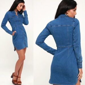 Free People Denim Button-Up Dress